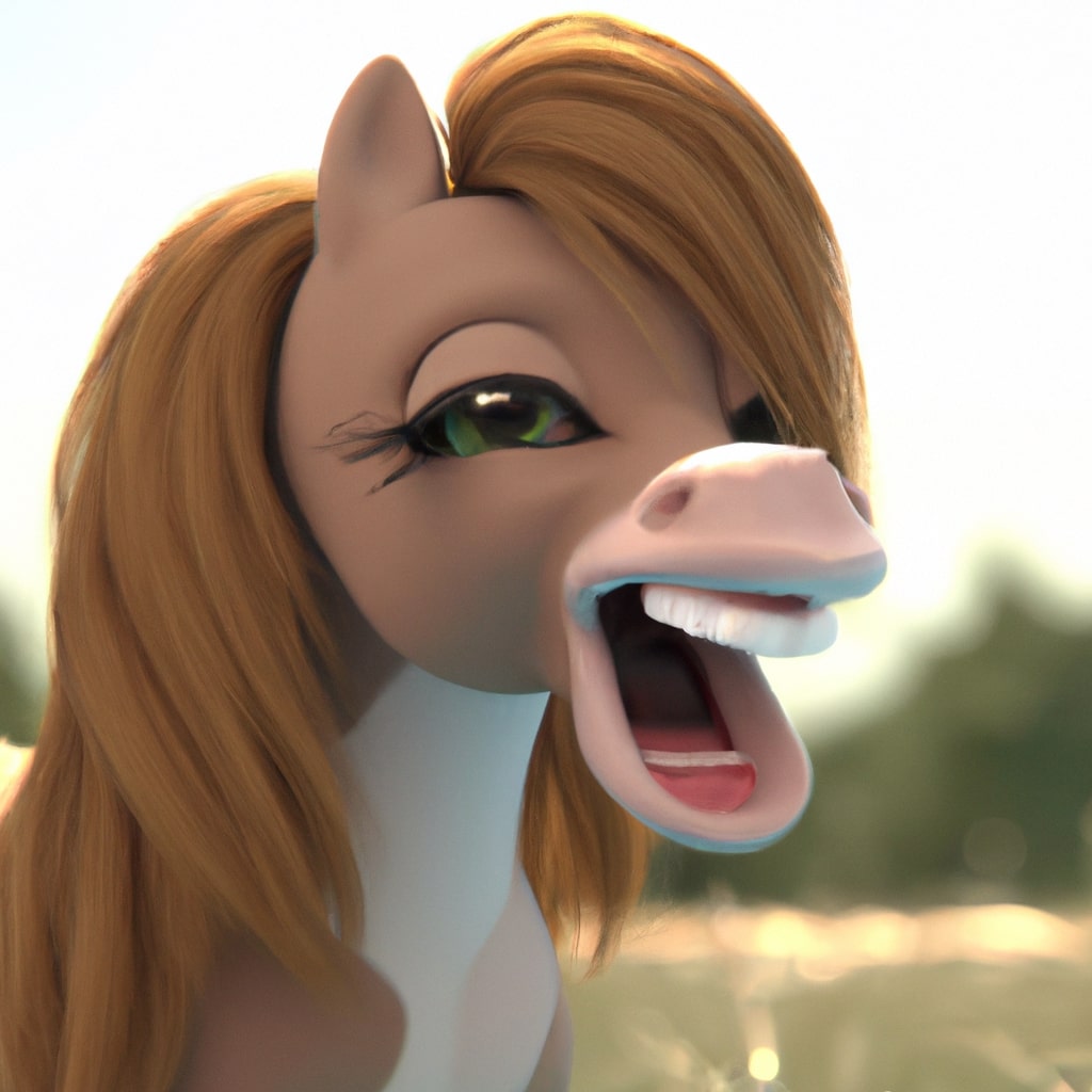 A laughing pony.