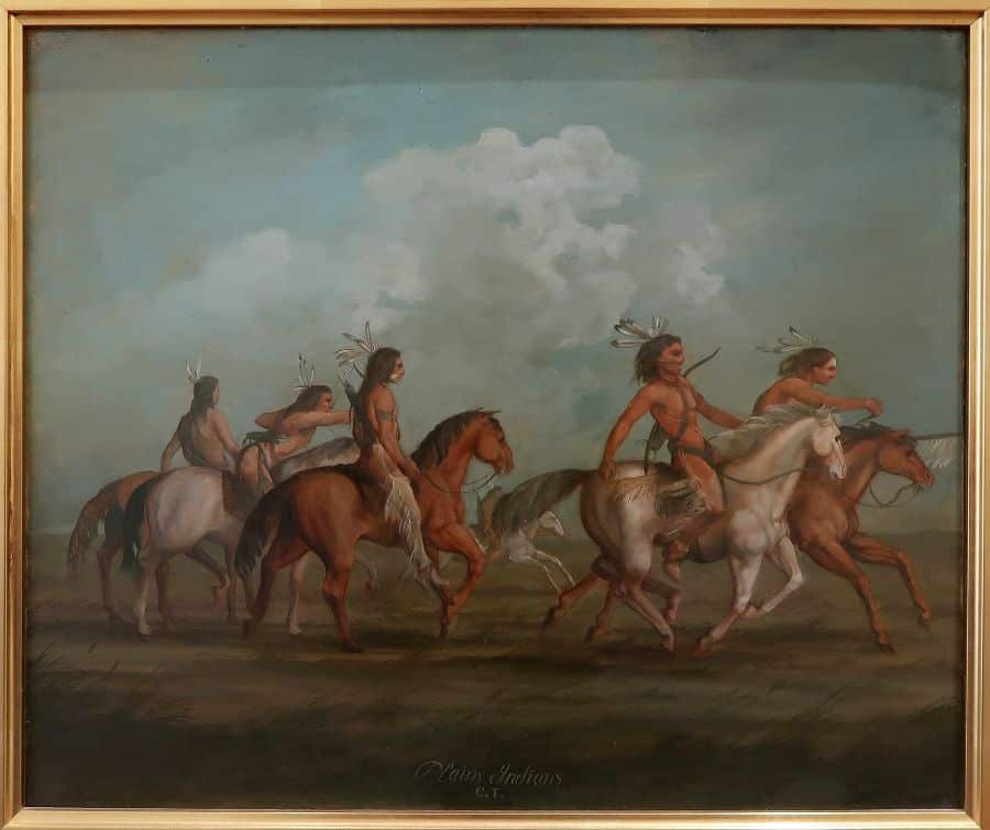 A painting of famous Native American horses.